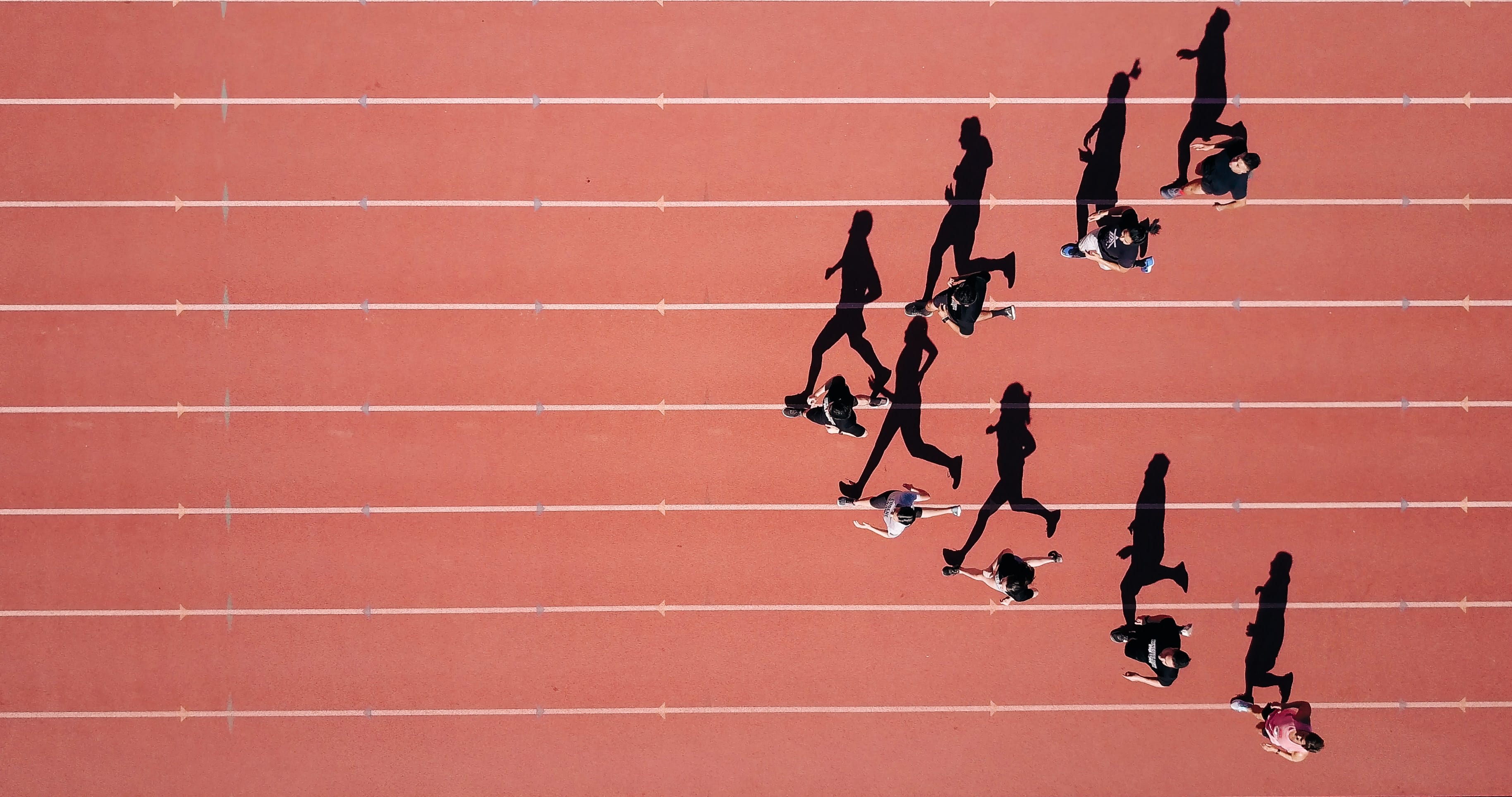 people running on a track