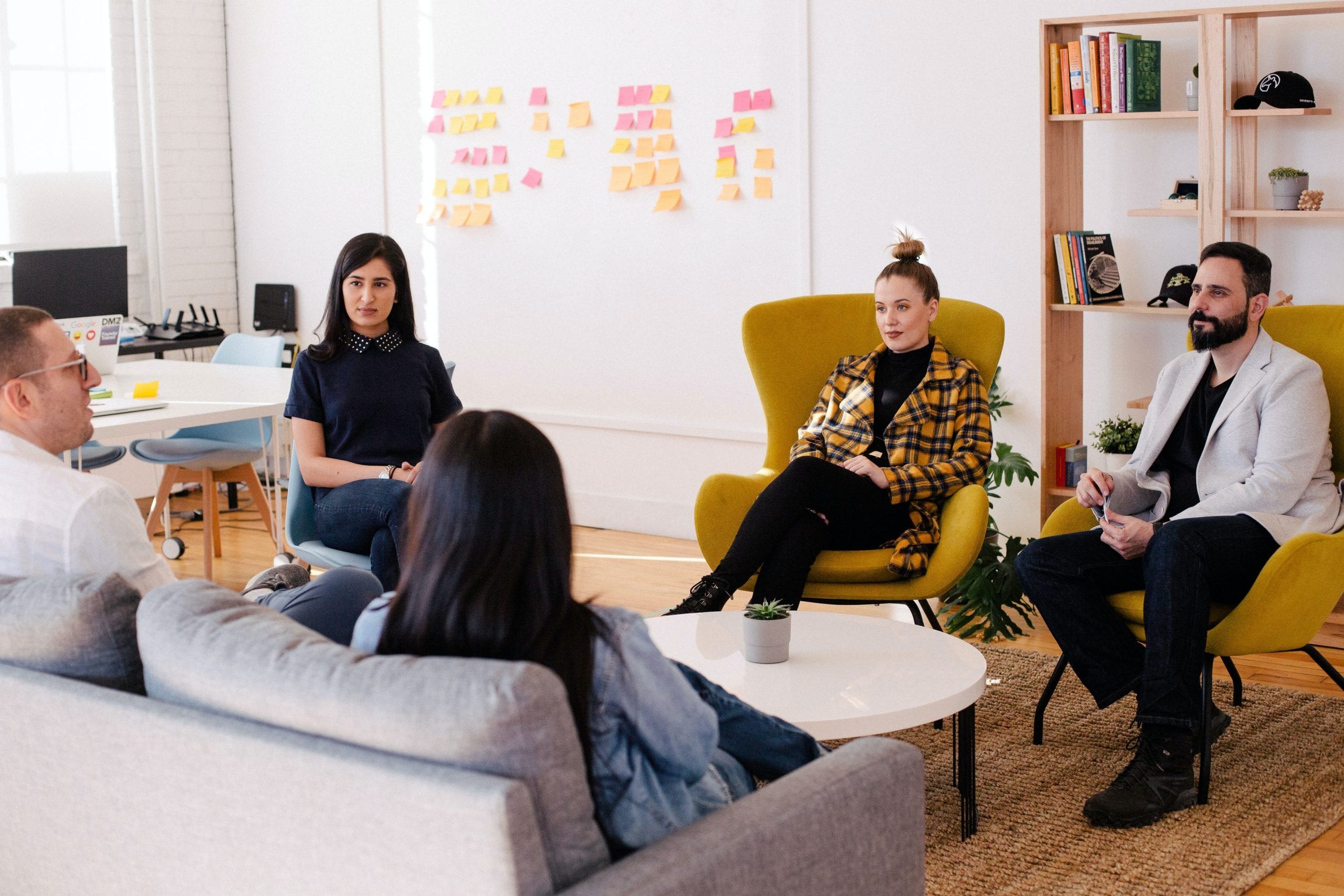 team meeting on chairs